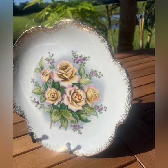 Vintage Lipper and Mann Creations Floral Rose Plate JAPAN - Picture 3 of 8